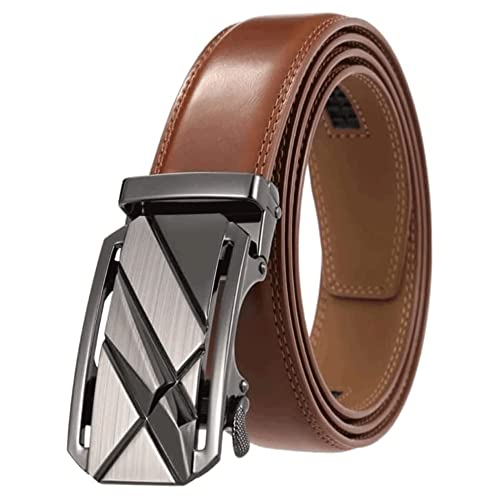 Men's Casual Leather Jeans Belts Classic Work Business Dress Belt with Prong Buckle for Men