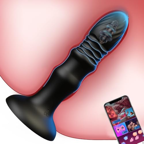 Sex Toys Thrusting Vibrator App Control Dildo with Suction Cup,Male Sex Toys Butt Plug with 10 Vibration & 6 Telescopic Modes Adult Toys Couple Sex Toy for Men & Women Both Sexual Pleasure
