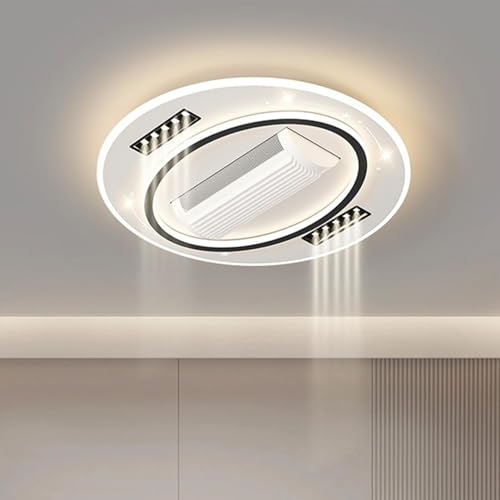Image of Ceiling Fan with Integrated LED Lighting | Adjustable Brightness & Speed | Flush Mount Ceiling Light | Remote Control | Bedroom, Living Room