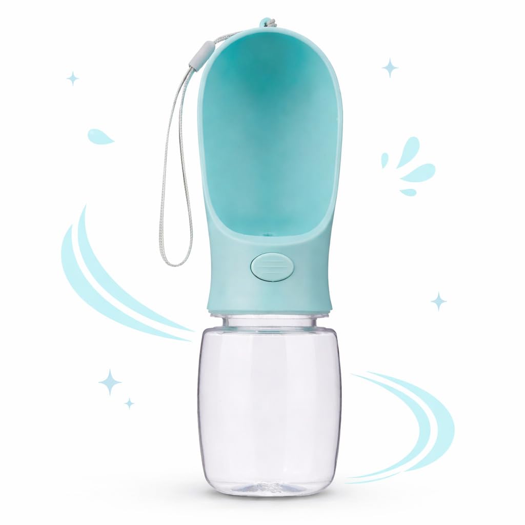 Feinerman 350ml Portable Pet Water Bottle with Bowl Cap Leak Proof Dog Drinking Cup Lightweight Travel Hydration Accessory BPA Free Feeder (Multicolor)