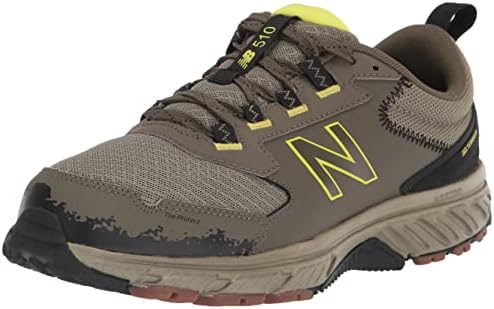 New Balance Men's 510 V5 Trail Running Shoe, Camo Green/Black/Yellow, 10