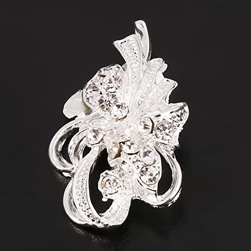 Junyy Temperament Women Bridal Scarf Buckle Wedding Brooch Crystal Rhinestone Bouquet Corsage Pin(Silver), One Size #TOP4