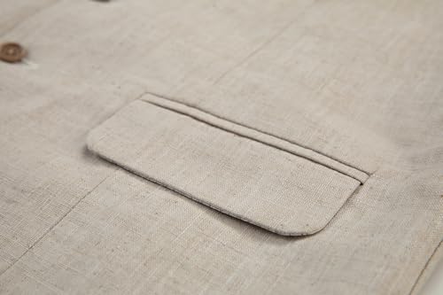 SOLOVEDRESS Men's Summer Leisure Cotton Linen Suit Vest Dress V Neck Waistcoat for Party and Beach3