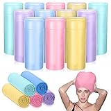 BBTO 12 Pcs Swim Chamois Towel 13''x 17'' Swim Chamois Absorbent Shammy Towel Quick Dry Towel with Storage Case for Shower Sports Swimming Diving Camping Triathlons Car, 5 Colors