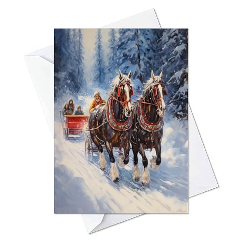 Sleigh rides O[eBOJ[h - tNX}XJ[h - (10Zbg) L 5.85 x 8.3C` ܂肽݃J[h uN m[gJ[h zf[ 3 (A10pbN)