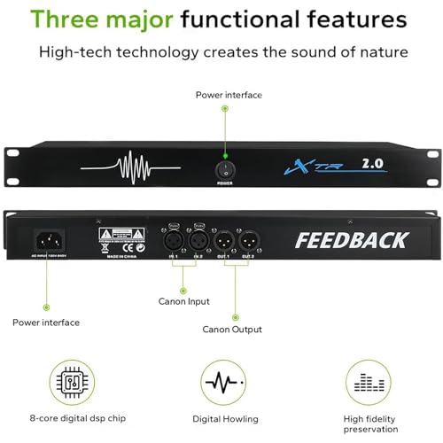 Procesador de audio antiultrasonido, supresor digital de retroalimentación para micrófono, con desplazamiento de frecuencia, para escenarios, KTV, conferencias y salas de música miniatura 5