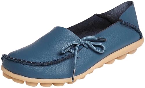 Image of Women's Leather Slipper Loafers Flat Shoes Slip-Ons