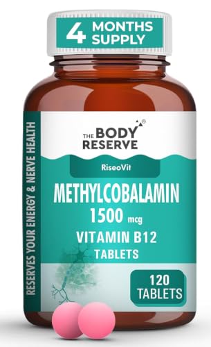 Image of THE BODY RESERVE Vitamin B12 Tablets 1500 mcg as Methylcobalamin Vitamin B12 Supplements for Men & Women -120 Veg tablets (4 Months Supply Pack) (Pack - 3)