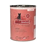 catz finefood N° 3 Geflügel Feinkost Katzenfutter nass, verfeinert mit Preiselbeeren & Löwenzahn, 6 x 400g Dosen