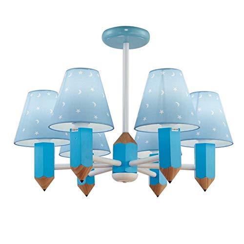 VejiA Lámpara de araña de dibujos animados, luz ambiental de montaje empotrado de 6 luces, estilo mini, protección para los ojos, luz de techo para habitación infantil con ahorro de ene