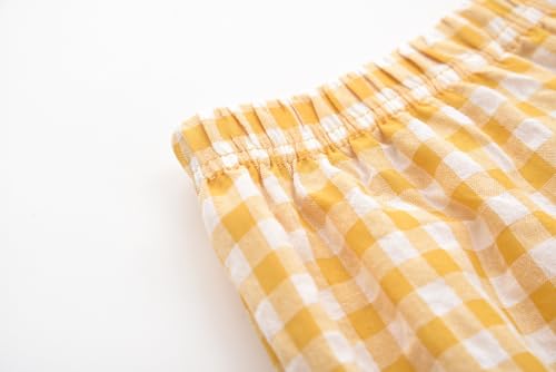 Image of BINIDUCKLING Toddler Pull Up Loose Gingham Girls Pants