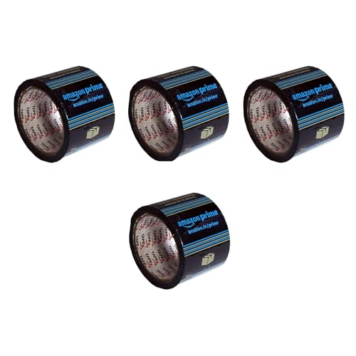 Image of bvslf Set of 4 Self-Adhesive Amazon Branded Prime Packing Cello Tape, Industrial Packaging Tape Roll for E-Commerce Shipment, Box Packing Material, Office and Home use | 65 Meter Length, 3 inch Width