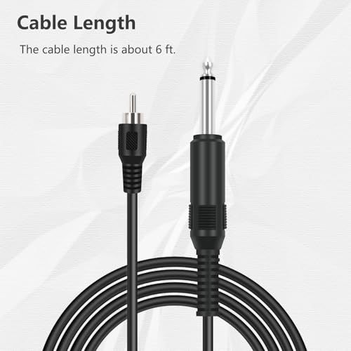 Cable adaptador RCA a Jack 6.35mm Mono 1.83 m miniatura 4