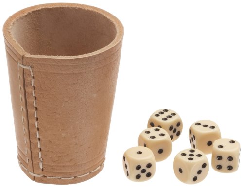 Weible 05524 - Leder-Würfelbecher Natur 9cm+6 Würfel Cover