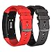 Produktbild NotoCity Armband für Samsung Gear Fit 2 /Gear Fit 2 Pro, Quick-Fit Silikon Ersatz Armbänder, Mehrfache Farben (Schwarz + Rot,S)