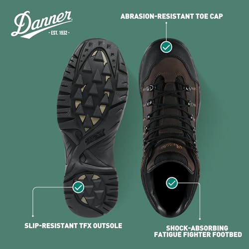Danner 453 5.5" Waterproof Hiking Boots for Men - Nubuck Leather Upper with Breathable Gore-Tex Lining, Toe Cap, and TFX Traction Outsole4