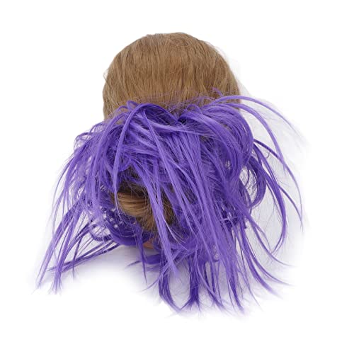 Sonew Ponytail Messy Bun Hairpiece, Women Girls Ponytail Hairpieces Accessories, Soft and Fluffy Hair Extension Bun (Purple) - Image 2
