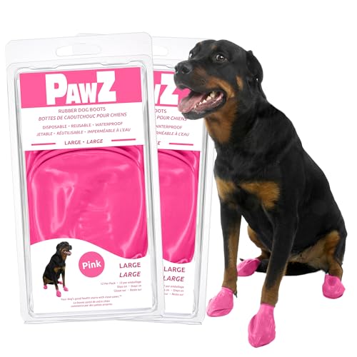 PawZ Rubber Dog Boots - Waterproof Non-Slip Dog Shoes & Booties, 24 Pack