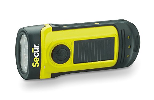 Secur Dynamo 8 Lumen Solar Waterproof LED Rechargeable Flashlight