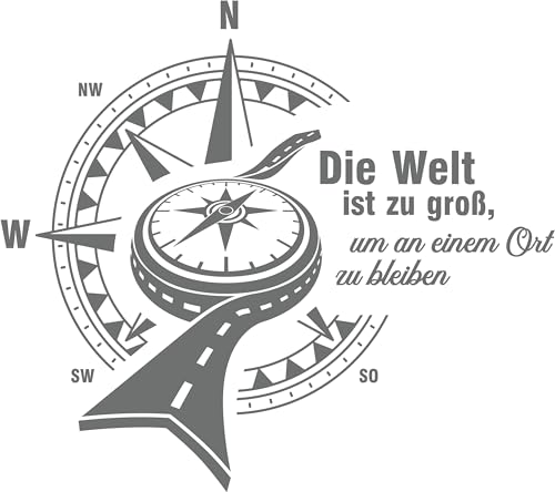 Aufkleber Kompass Windrose Design Sticker für Wohnmobil Camper...