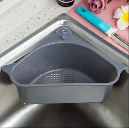 HROY Plastic Pricee Kitchen Sink Drain Basket Storage Dish Rack Organizer Sink Shelf Soap Sponge Drain Rack Vegetables Fruit Drain Rack (Grey, Min 2 Quantity)