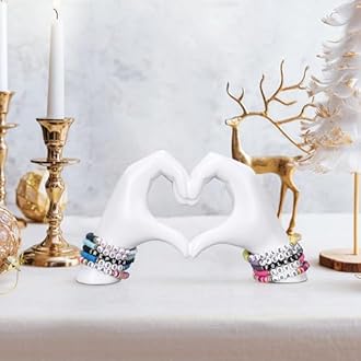 Heart Hand Sculpture, White Home Decor Aesthetics for Shelves on Coffee Table Dining Table Centerpiece, Birthday Gifts and Memorial Gifts for Women, Girlfriend Girls Mom.