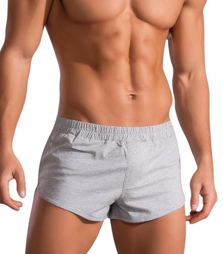 SEAUR Men's Soft Cotton Lounge Shorts Breathable Boxer Shorts Stretch Comfort Workout Trunks Bottom