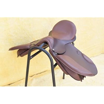 Leather Ride English Saddle Brown Leather treeless GP All Purpose Saddle in with Iron Stirrups and Leathers Size 13-18
