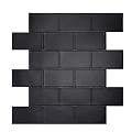 Matte Black Subway Peel and Stick Wall Tiles for Kitchen, WalDecoo 10-Sheet Stick on Backsplash for Bathroom, Large Self-Adhesive Kitchen Backsplash?12''×12''?