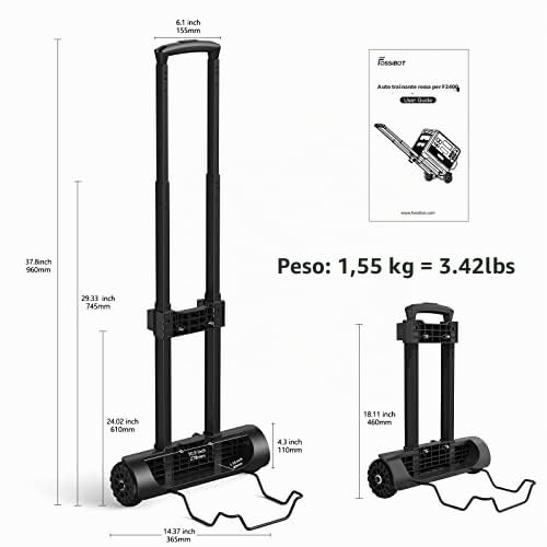 FOSSiBOT F2400 - Carrello Pieghevole con Ruote, Leggero, Compatto, Resistente al Carico per Viaggi, Campeggio e Movimento