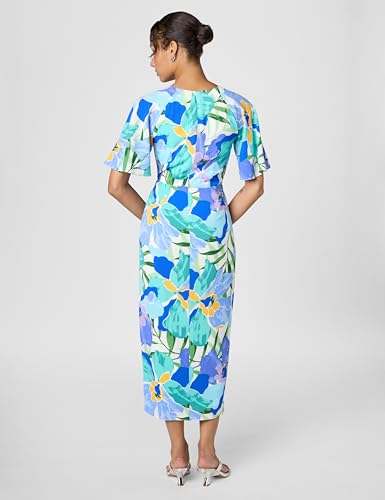 Image of Maggy London Women's Maggy London Women's Dresses Short Flutter Sleeve Faux Wrap Midi Dress