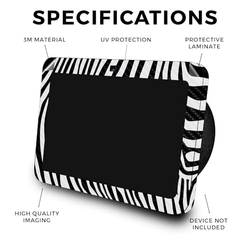 Image of Carbon Fiber Skin Compatible with Amazon Echo Show 8 (3rd Gen, 2023) - Black Zebra - Premium 3M Vinyl Protective Wrap Decal Cover - Easy to Apply | Crafted in The USA by MightySkins