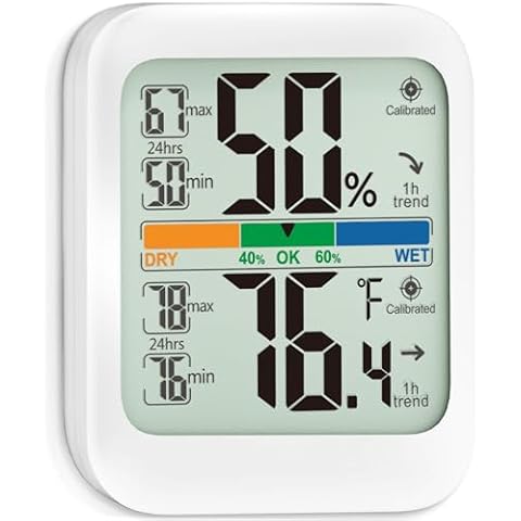 G.CATACC Room Thermometer Indoor Hygrometer with Max/Min Record, Humidity Meter, Temperature and Humidity Monitor Sensor for Home, Bedroom, Nursery, Office, Greenhouse, Reptile, Plants Cover