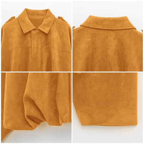 Veste en daim femme ample zippée pour silhouette confortable - 3
