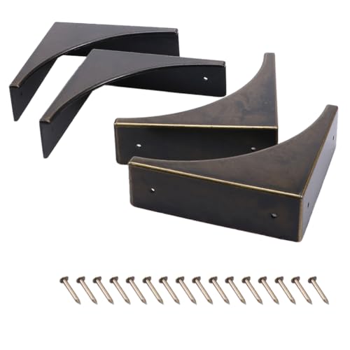 Image of 4-Pack 2.5 inch Metal Corner Protectors - Decorative & Protective Guards for Table & Cabinet Corners, Wooden Furniture Safety Solution (Bronze)