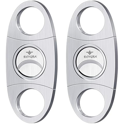 roygra Stainless Steel Double Blade Guillotine Cigar Cutter (2 Pack) Cover