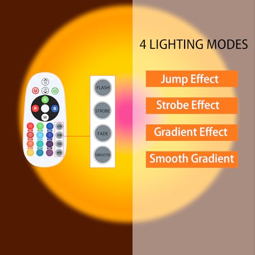 Spacenight Sunset Lamp Projector Multi-Color Multi-Mode, Dimmable, Timing, Music Rhythm, Sunset Background Wonderful Visual Impact, USB Plug and Play (Remote & APP)