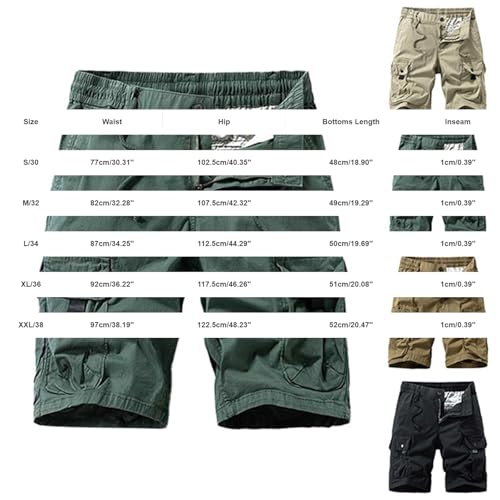 Short cargo coton durable à taille élastique pour l'extérieur