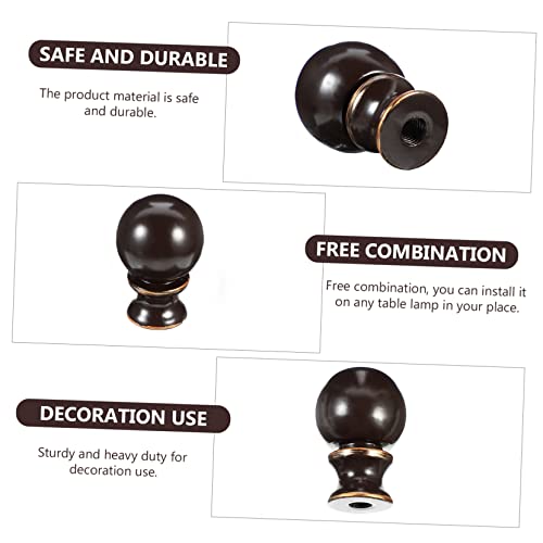 Image of Cow Horn Decorative Head Lamp Finial 2Pcs Unique Lamp Toppers for Table and Floor Lamps Zinc Alloy Screw Caps Easy Installation