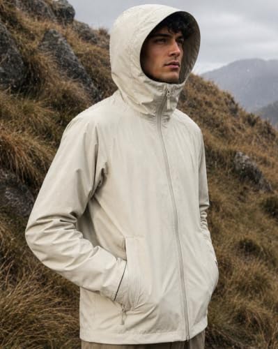 Image of Nobero Men's RainBloc Waterproof Jacket | Windproof Hooded Rain Jacket