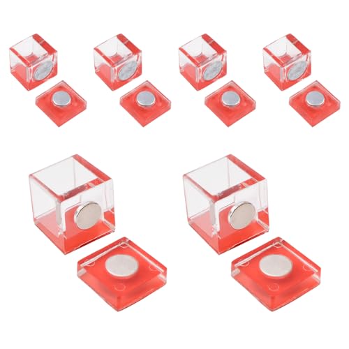 UFURMATE Magnetic Latches, 6 Sets Transparent Acrylic Cabinet Magnetic Catches Self-Adhesive Glass Door Magnetic Catch Magnet Cabinet Latch Closure for Acrylic/Glass Cupboard Display (2 Size)