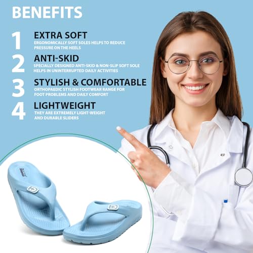 Image of Flip Flops for Women | Lightweight Thong Slippers with Soft EVA Sole | Anti-Slip Everyday Wear Sandals for Home & Outdoor
