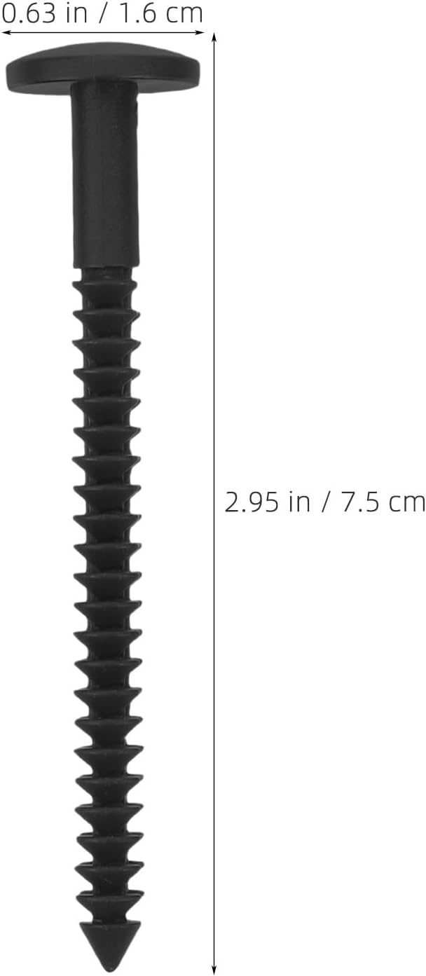 60Pcs 3 Inch Vinyl Shutter Fasteners, Window Panel Pegs Screws Lok Pins - Black Plastic Spike Anchors for Installing Decorative Exterior Wood Aluminum Vinyl Shutter