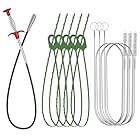 Drain Clog Remover Tools, 30" Hair Drain Snake & 35.5" Sewer Cleaning Hook & 59" Drain Brush, Sink Snake Hair Removal Tool for Bathtub, Kitchen, Shower Drain Cleaning