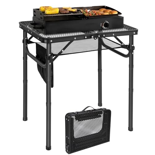 REDCAMP Tragbarer Grilltisch mit Mesh Desktop, 60 x 40cm Leichter Faltbarer...