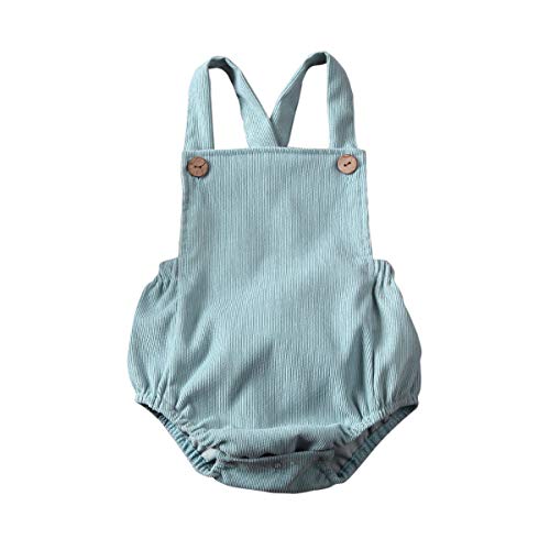 Image of doublebabyjoy Newborn Baby 1 Piece Summer Romper Baby Girl Boy Solid Color Jumpsuit Sleeveless Backless Overalls Outfits