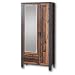 Produktbild Stella Trading CARDIFF Vintage Garderobenschrank in Used Style Optik (dark) - Retro Flurgarderoben Schrank mit Spiegeltür - 94 x 194 x 40 cm (B/H/T)