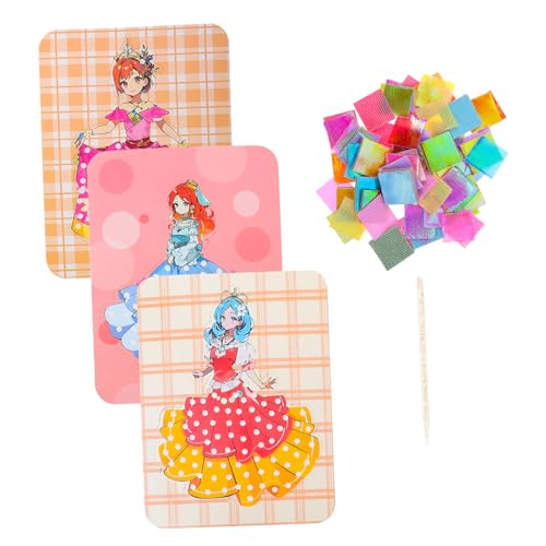 Milisten 1 Juego Bolsa de material de juguete material de bordado pinchan pintura kit de pintura para con pinchazos pintura de tela para ropa material para coser algodón perlado
