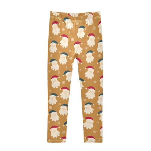 Girls Basic Leggings Baby Girls Pants Christmas Santa Soft Footless Stretchy Tights Pants 4-10Y