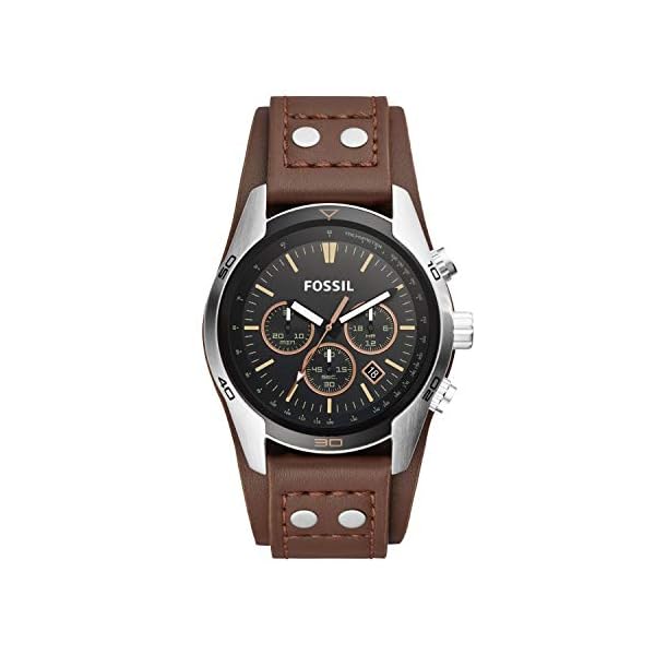 Fossil Herren Chronograph Quarz Uhr mit Leder Armband